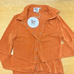 Princess Polly long sleeve top size 6, orange